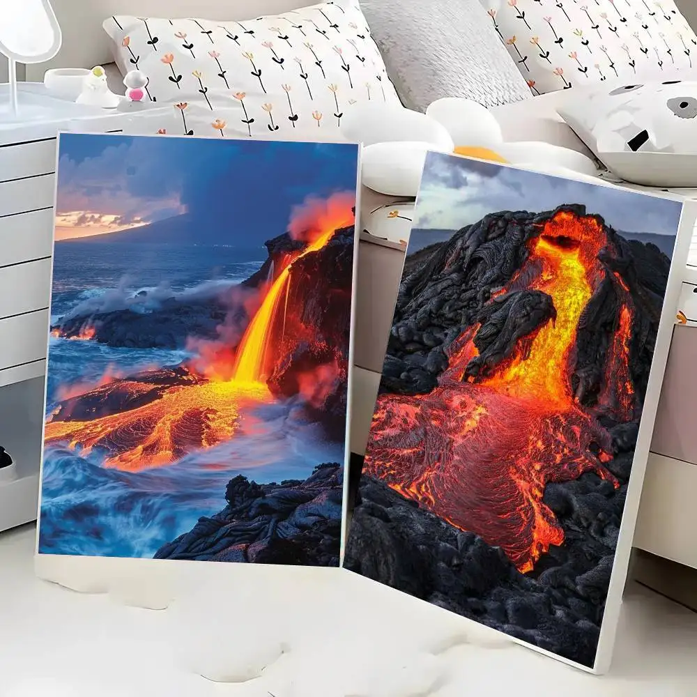 Volcano Eruption Poster Art Sticky Wall Waterproof Home Living Room Bedroom Bar Aesthetic Decoration