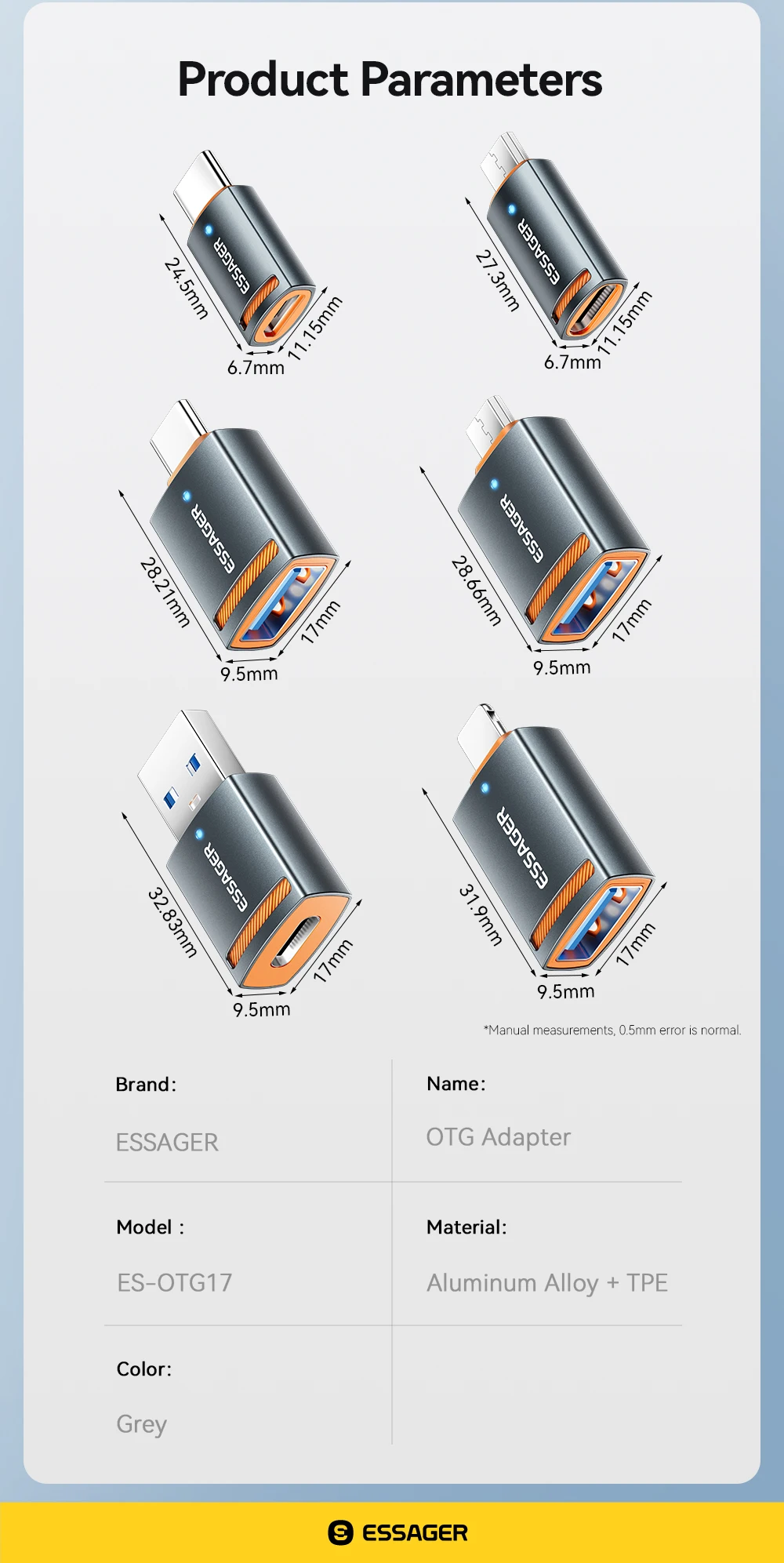 Essager USB 3.0 Adapter OTG USB A Female to Type C Adapter Male Converter For Macbook Pro Air Samsung S20 S10 USB OTG Connector