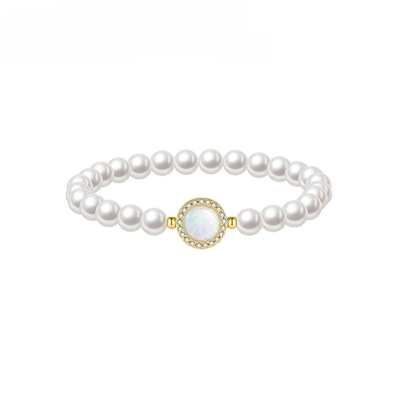 

Monet garden faux pearl opal stone bracelet women's bracelet for women