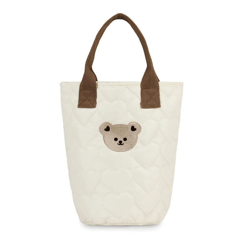 Cute Bear Embroidery Diaper Bag Portable Storage Handbag for Easy Organization and Travel with Multi Pocket Designing