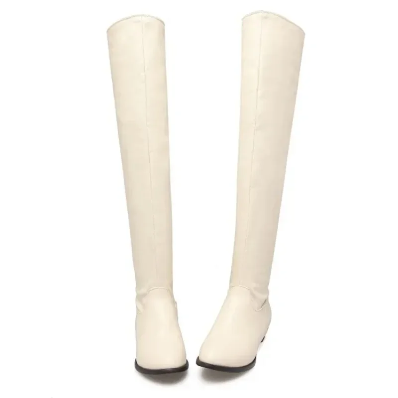 Leisure Flat Bottom Over Knee Boots 44 45 46 47 48 Over Knee High Women Thin Leg Boots Thigh High Shoes Woman