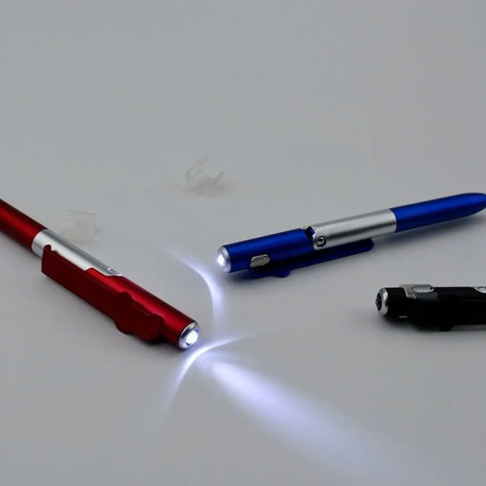Useful LED Light Ballpoint Pen Foldable Electronics Mobile Phone Stand Multi-function Stylus Pencil