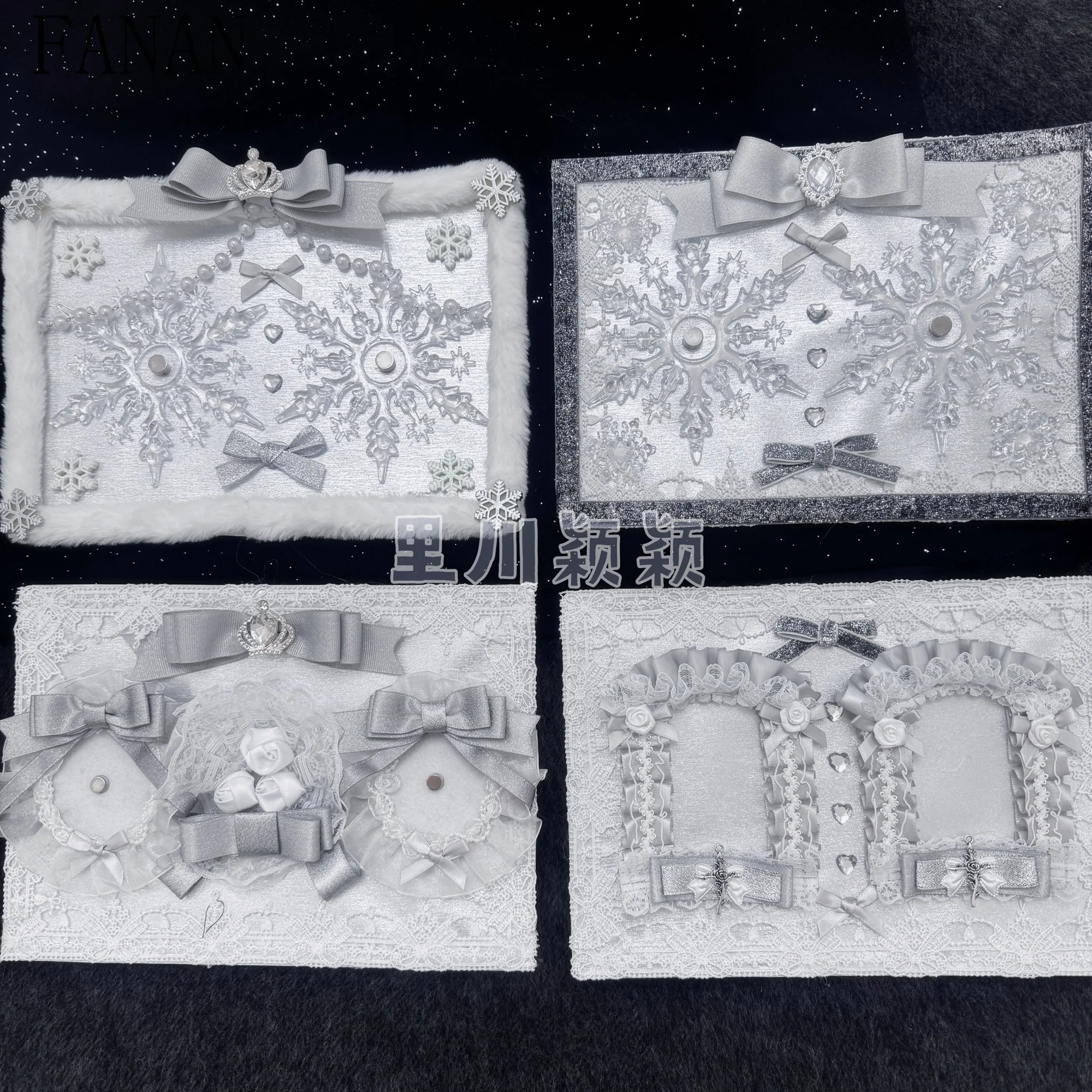 Satin Silver Pain Board Lolita Style Bag Accessories Ribbon Pain Daily Tying Boards Shiny and Exquisite Finished Pain Boards