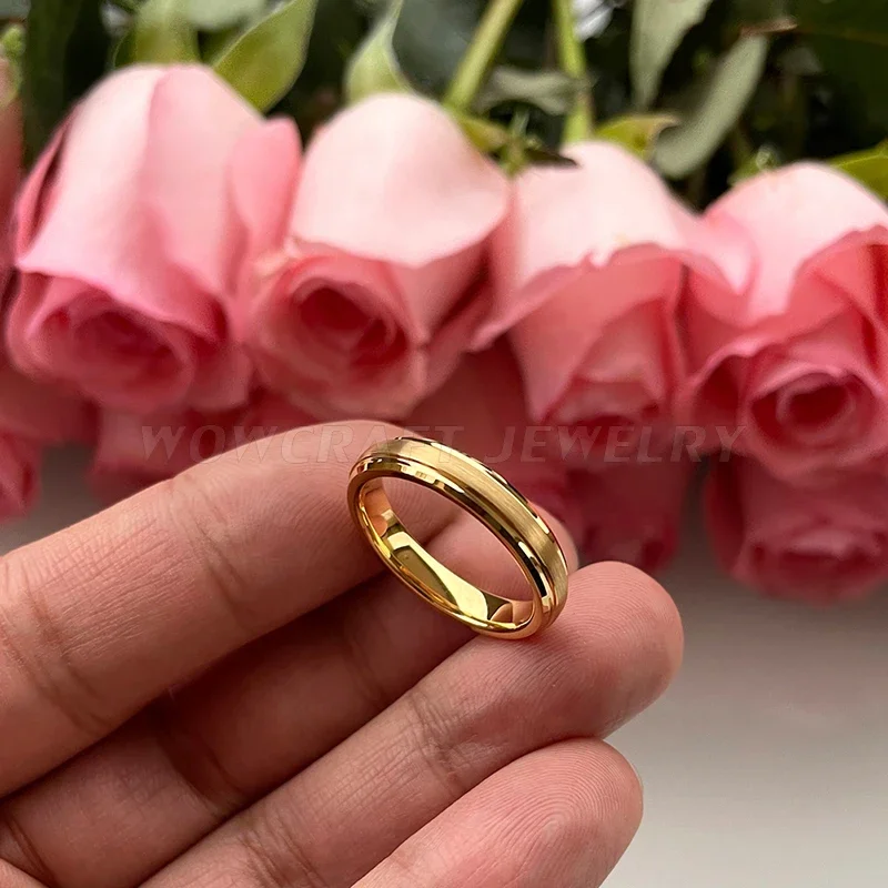 Fashion Jewelry Gold Luxury Wedding Band Brushed Finish I Love You Engraved Wholesale Comfort Fit