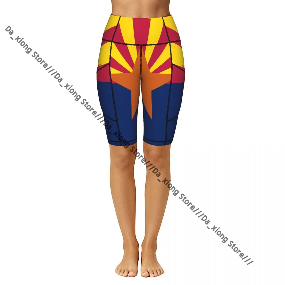 Comfortable Stretchy Yoga Shorts Flag Of Arizona Women Gym Exercise Sports Trousers