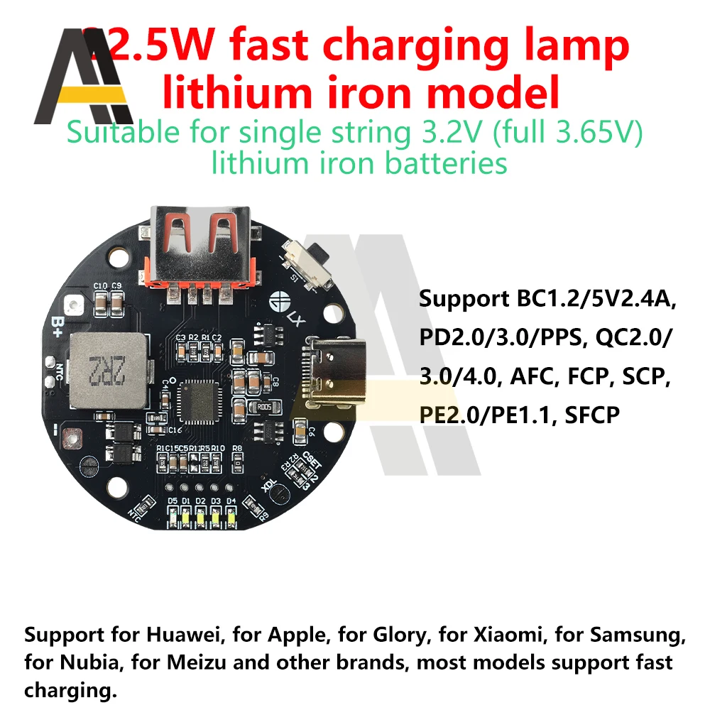 22,5 W batterie externe bidirectionnelle charge rapide Module d'alimentation Mobile carte PD/QC charge rapide
