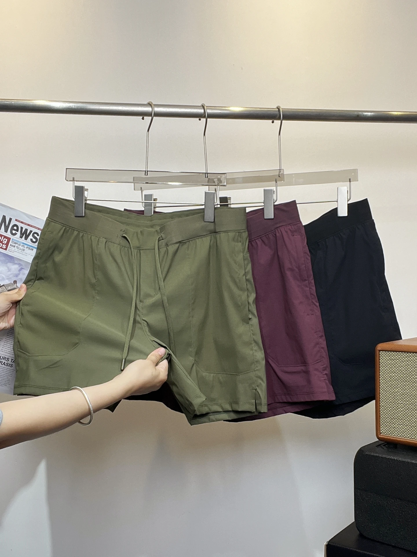 

Qui Dry Breathable 3D Tailored Outdoor Sports orts Elastic Spring Summer Men's Casual orts Faion Urban Sle Pure Color