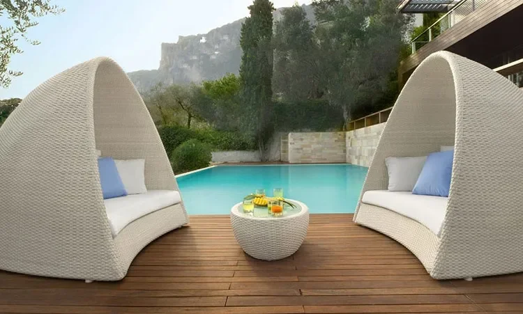 Creative, rattan chair, coffee table three-piece set, bird's nest leisure rattan chair sofa club hotel balcony bed outdoor