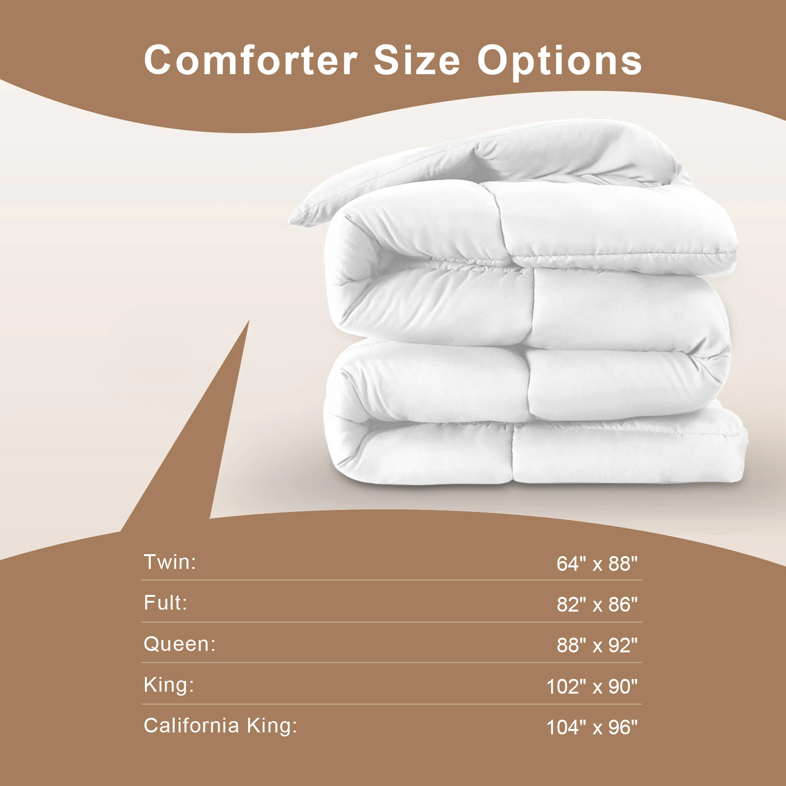 Bedding Comforter Duvet Insert, All Season Down Alternative Quilted Bed Comforters Winter Warm - Machine Washable