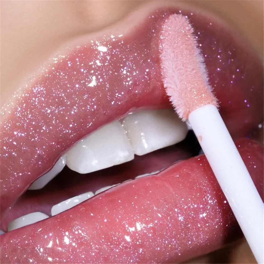 Lip Gloss Colorless Transparent Gloss Sparkling Fine Sparkling Pearlescent with Sparkling Jelly