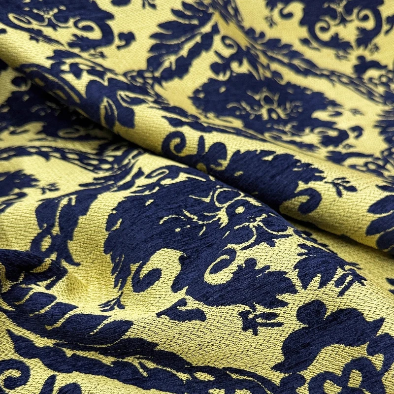 

Revivalism Blueness Spring Autumn Jacquard Fabric Handmade Sewing DIY Home Coat Skirt Sofa Designer Craft Material Fall Winter