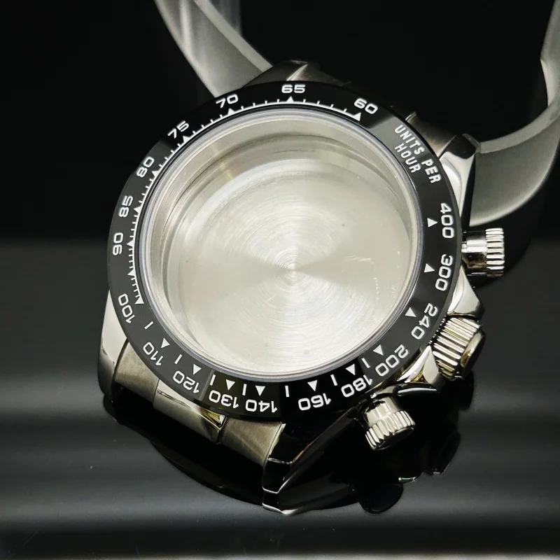 الفضة الياقوت ساعة كريستال حالة الشريط نمط سوار ل دايتونا VK63 VK64 حركة أجزاء السيراميك 29-30.5 مللي متر الطلب لا شعار #3