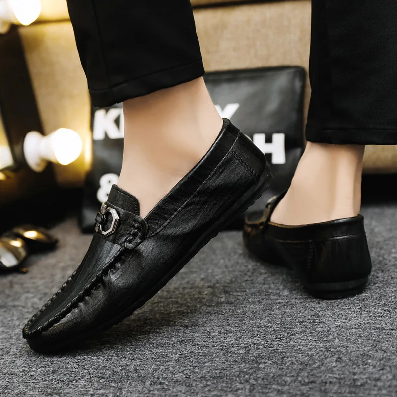 Mens Casual Shoes Fashion Mens Shoes Leather Mens Loafers Moccasin Shoes Mens Flat Shoes Mens Driving Shoes 2022Summer New Style