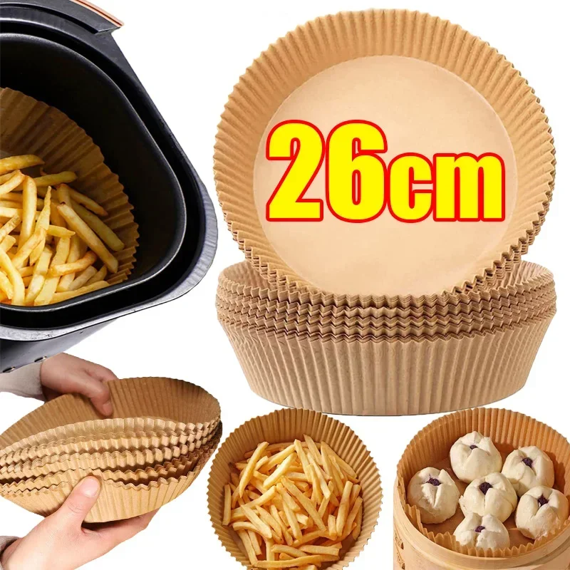 Extra großes, verdicktes Zubehör für Luftfritteusen, Airfryer-Backpapier, Einweg-Papiereinlage, antihaftbeschichtet, Pergament, Ofenpapier, Küche – Detail 1