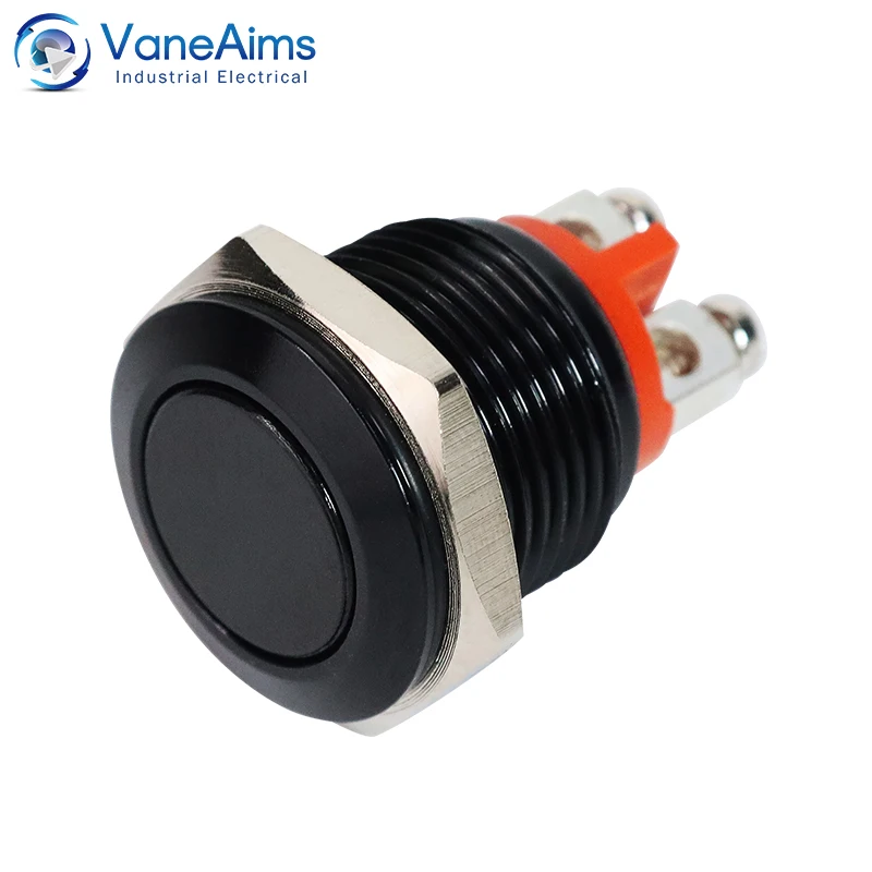 1pcs 16mm NC Push Button Switch Momentary Self reset Normally closed Electric Waterproof 1NC Small Metal Panel Switches VaneAims