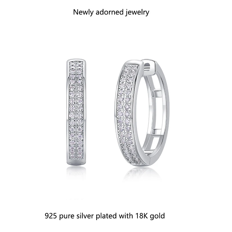 

Amazon cross-border best-selling S925 sterling silver diamond-set moissanite stud earrings, fashionable and minimalist design, h