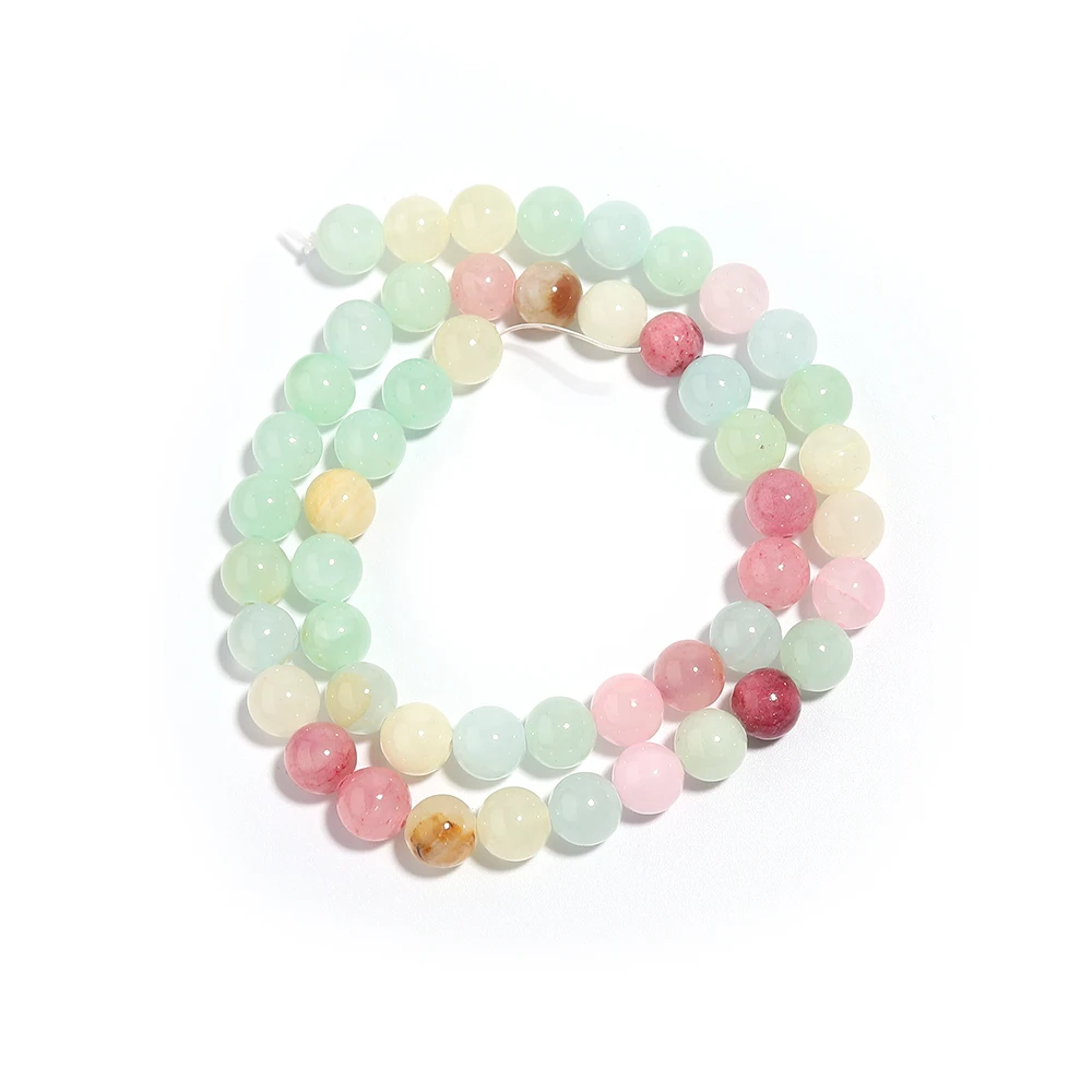 1 Strand Natural Colorful Jades Stone Beads for DIY Jewelry Making