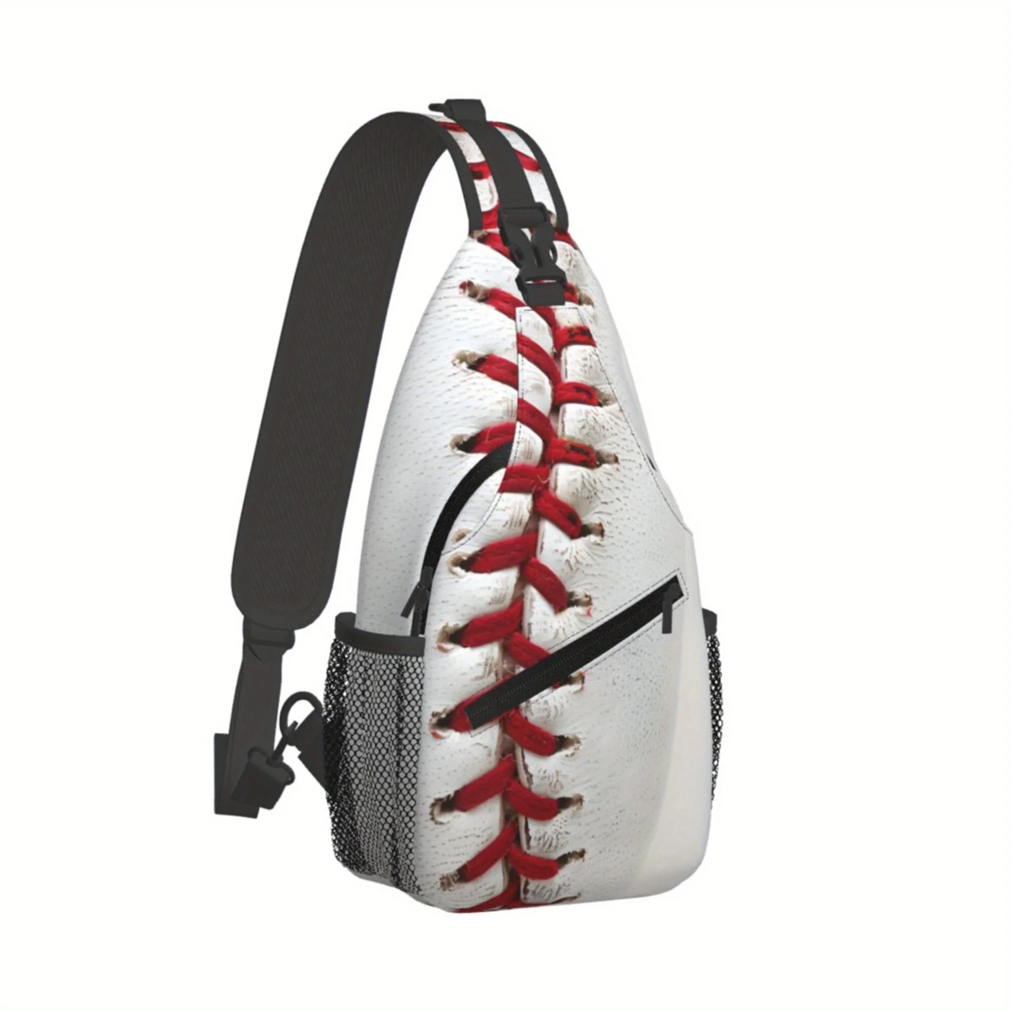 Vintage Baseball Print Sling Bag 3D Texture Sports Crossbody Chest Bag Adjustable Shoulder Bag For Baseball Fans Outdoor Use