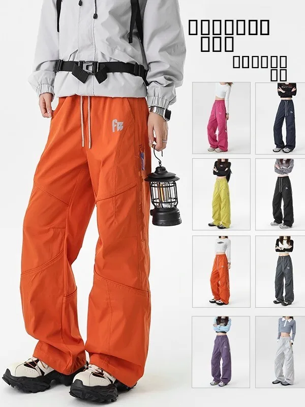 

American Sle Tee-Proof Casual Pants Men Winter Outdoor Loose Workwear Thiened Fce Warm Straight Leg Trousers