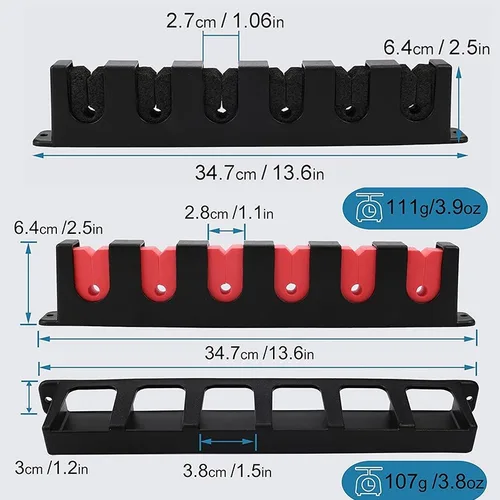 Imagen 2 del producto Estante para caña de pescar Horizontal y Vertical, estantes para caña de pescar adecuados para barco, garaje, almacenamiento de caña de pescar montado en la pared de 6 polos