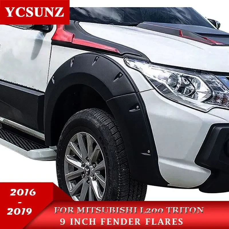 

Fender Flare For Mitsubishi Triton 2015-2018 Accessories 9 inch Black Mudguard For Mitsubishi L200 2015 2016 2017 2018 YCSUNZ