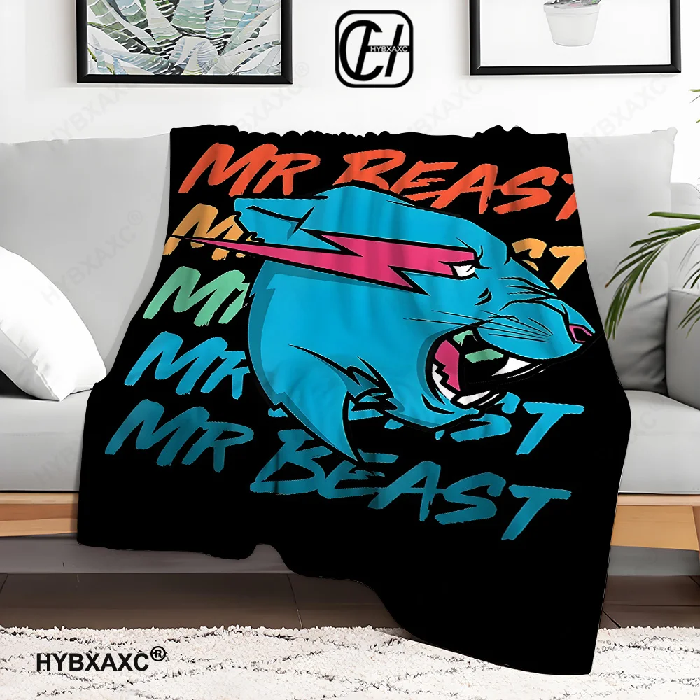 Retro Vintage Mr Game Blanket Fleece All Season Funny Mr Gaming Beast Portable Throw Blanket for Bed Car Plush Thin Quilt