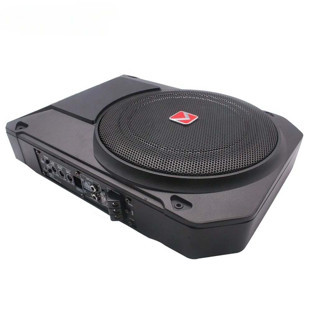 

Wholesale new design 10 inch 800W under seat auto audio subwoofer modified 12V big power amplifier slim car subwoofer