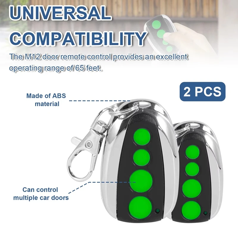 For TOPENS M12 Gate Opener Remote Control 4-Button Transmitter For Automatic Swing Sliding Gate Opener,433.92MHZ, 2 Pack