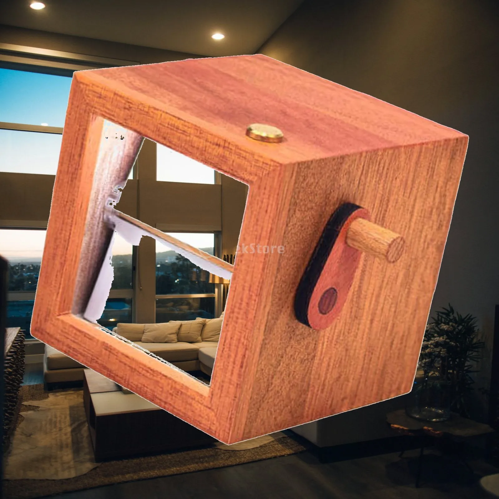 Photo Flip Book Frame Wood Table Decor Hand Crank Mechanical Motion Album for Couples Romantic Anniversary Birthday Gift