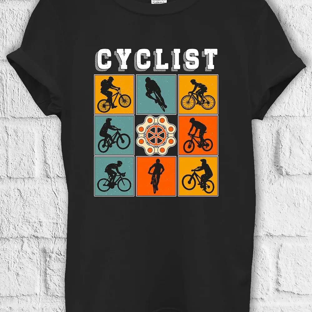 Cyclist Bike Ride Race Cool T Shirt Sweat Jute Bag Kids Baseball Pullover Baggy Boyfriend 3516