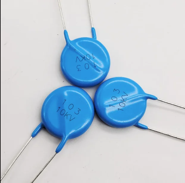 10PCS High frequency blue ceramic chip capacitor 10KV 103K 10000pF   high-voltage power supply ceramic dielectric capacitor