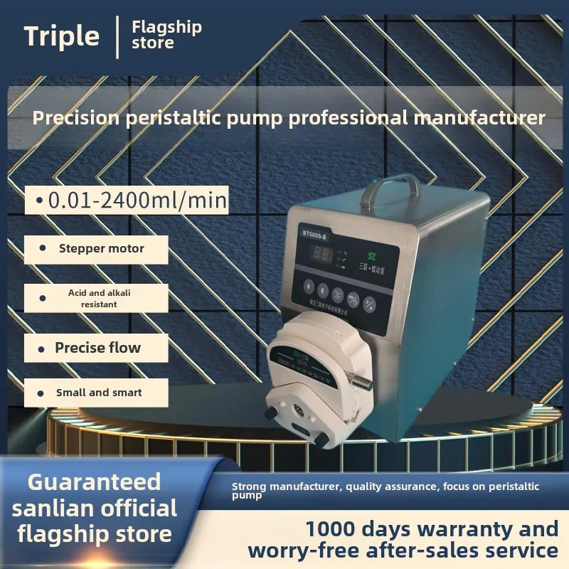 Peristaltic pump industrial 304 shell speed regulating digital liquid transfer pump with high flow rate of 2400ml/mil