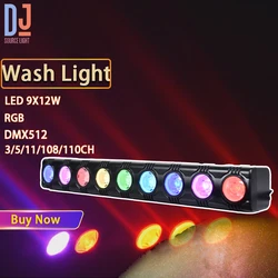 Luz LED RGB de 9x12W para escenario de carreras de caballos, iluminación de alto brillo con Control remoto para DJ, fiesta, discoteca, Club, efecto de escenario, DMX512