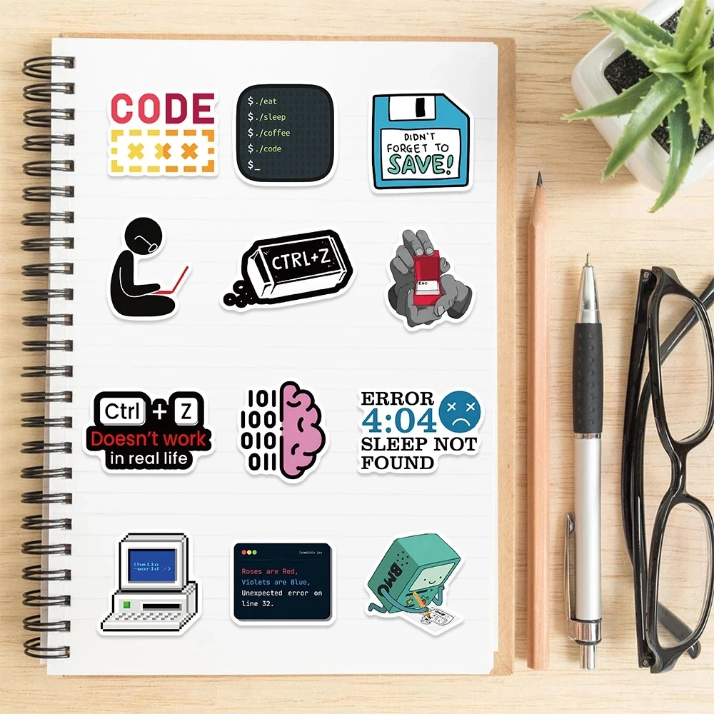 10/30/50pcs Programming Stickers Internet Js Funny Decals DIY Notebook Laptop Suitcase Phone Car Waterproof Sticker For Kids Toy image 6