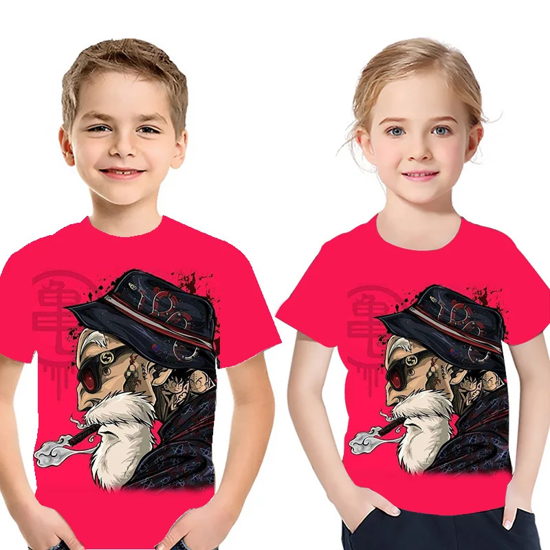 Camiseta con estampado de dibujos animados en 3D para niños, camiseta de manga corta informal, Top de cuello redondo de verano, Europa y Estados Unidos