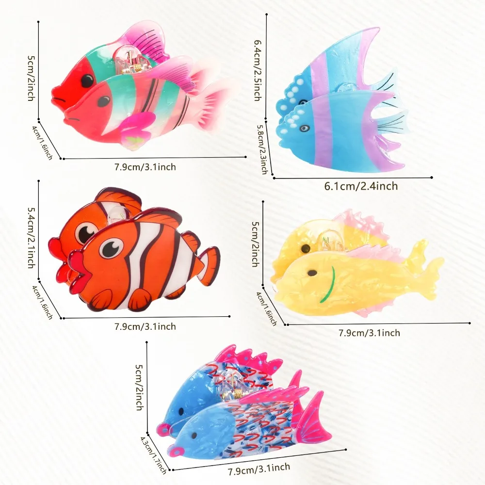 الأزياء الحيوان الأسماك الشعر مخلب عدم الانزلاق مخلوق البحر PVC مخلب كليب ذيل حصان حامل المحيط سلسلة كبيرة القرش كليب الفتيات