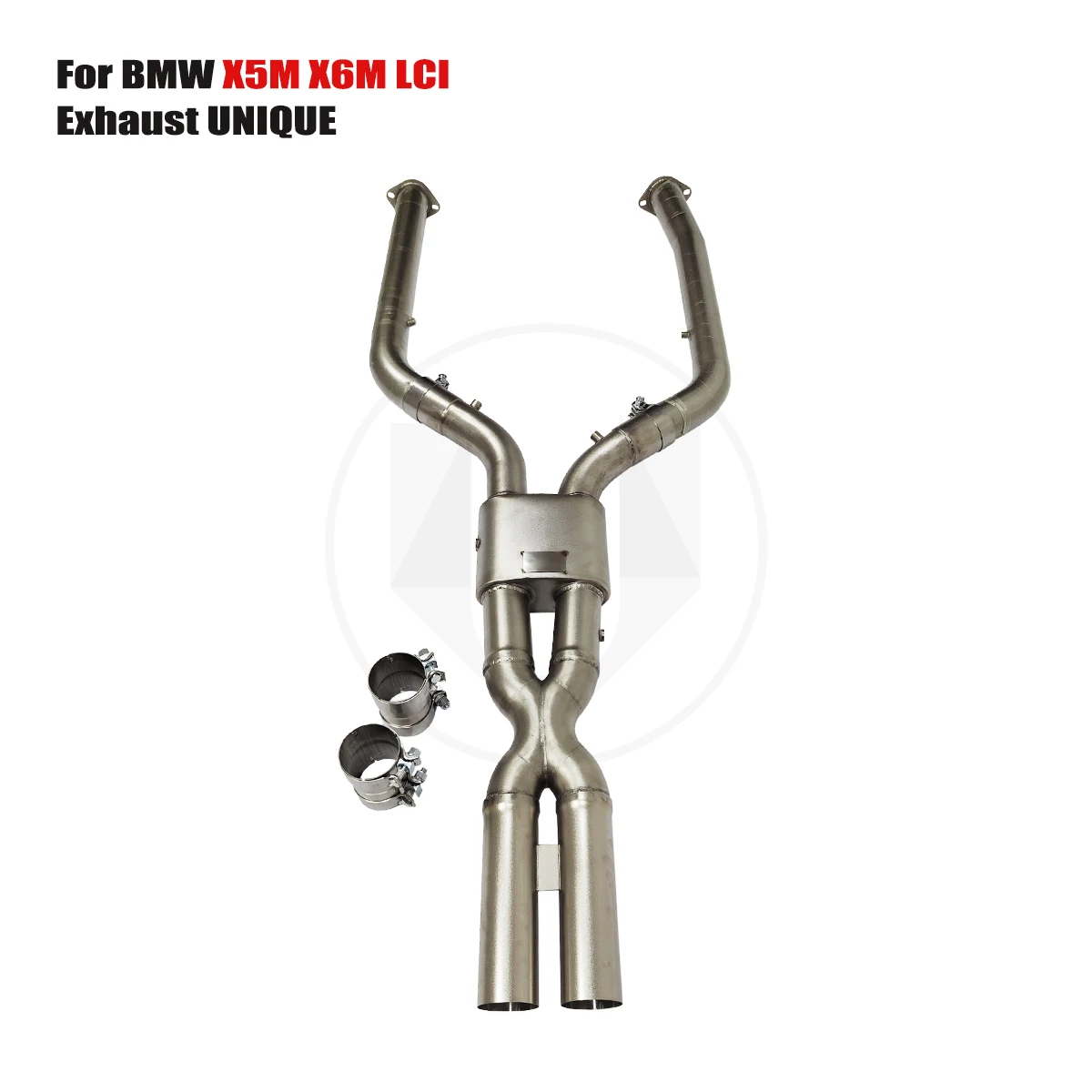 

UNIQUE for 2024+BMW X5M X6M 4.4T Lic T304 Stainless Steel midpipe exhaust with muffler mid X-pipe