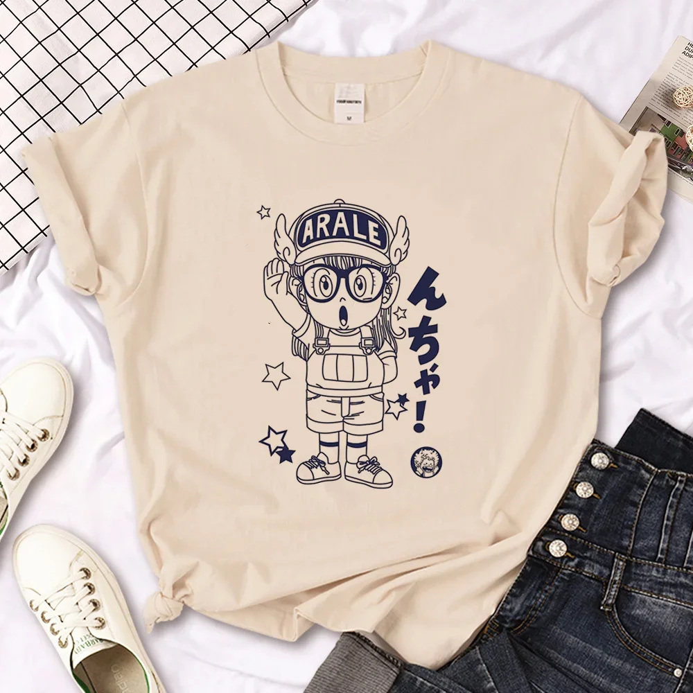 Arale T- Shirt Women Designer Japanese Women Tee Girl Designer Harajuku Round Neck Short Sleeved Clothing