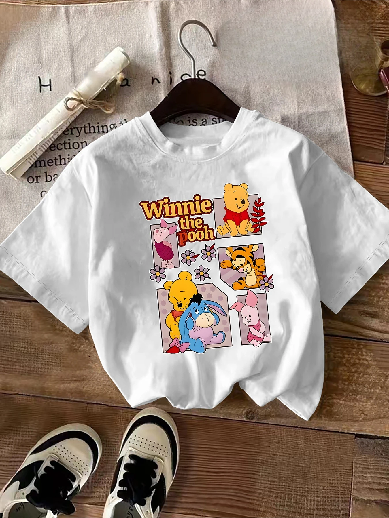 2026 Fashion New Style Winnie The Pooh Pure Cotton Short-sleeve, Men's/women's Daily Casual Soft High-quality Plus-size T-shirt