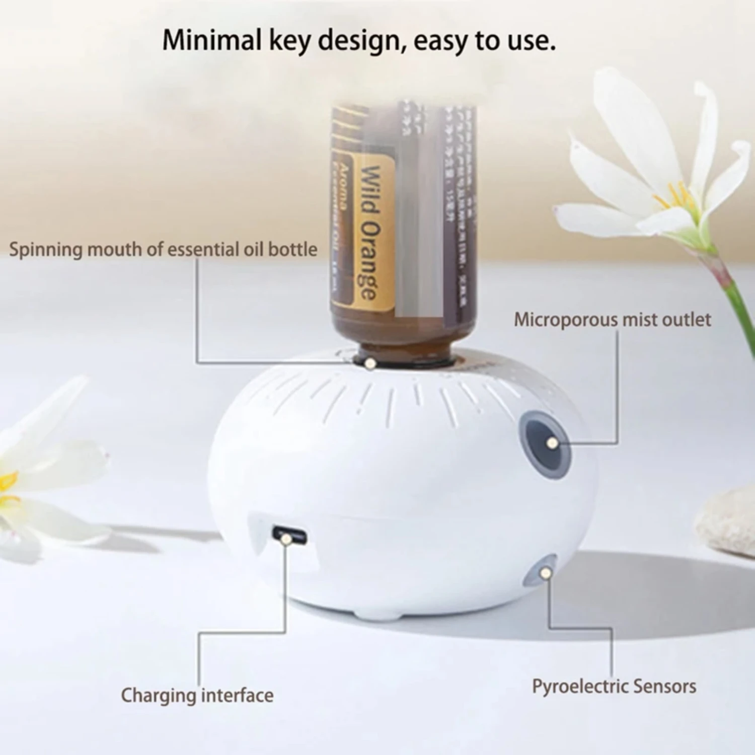 Pure Oil Fragrance Diffuser Mini Aromatherapy Machine Cute   Diffuser USB