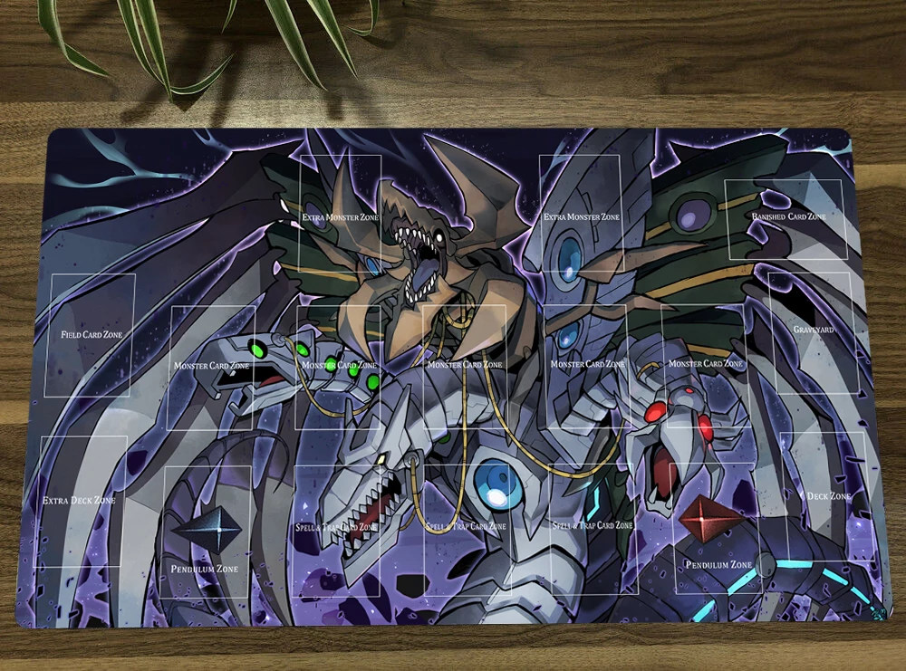 

YuGiOh Duel Playmat Cyberdark End Dragon TCG CCG Mat Trading Card Game Mat Rubber Mouse Pad Mousepad Desk Mat Free Bag 60x35cm