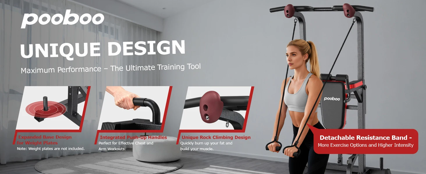 Power Tower Dip Station Pull Up Bar