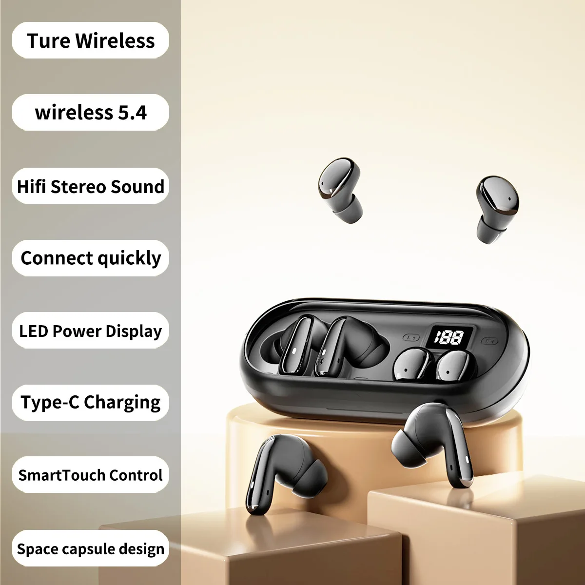 Наушники Bluetooth для Cubot KingKong Mini 4 Power 5 Ace 5 ES 3 KingKong 11: Hi-Fi звук высокого качества, длительное время работы от батареи, комфортная посадка