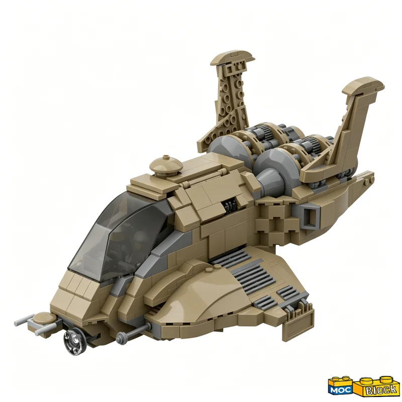 929PCS Sci-Fi Spacecraft Vehicle Modify Warplane Custom Building Blocks MOC Model Educational Assembly Toy Birthday Gift Display