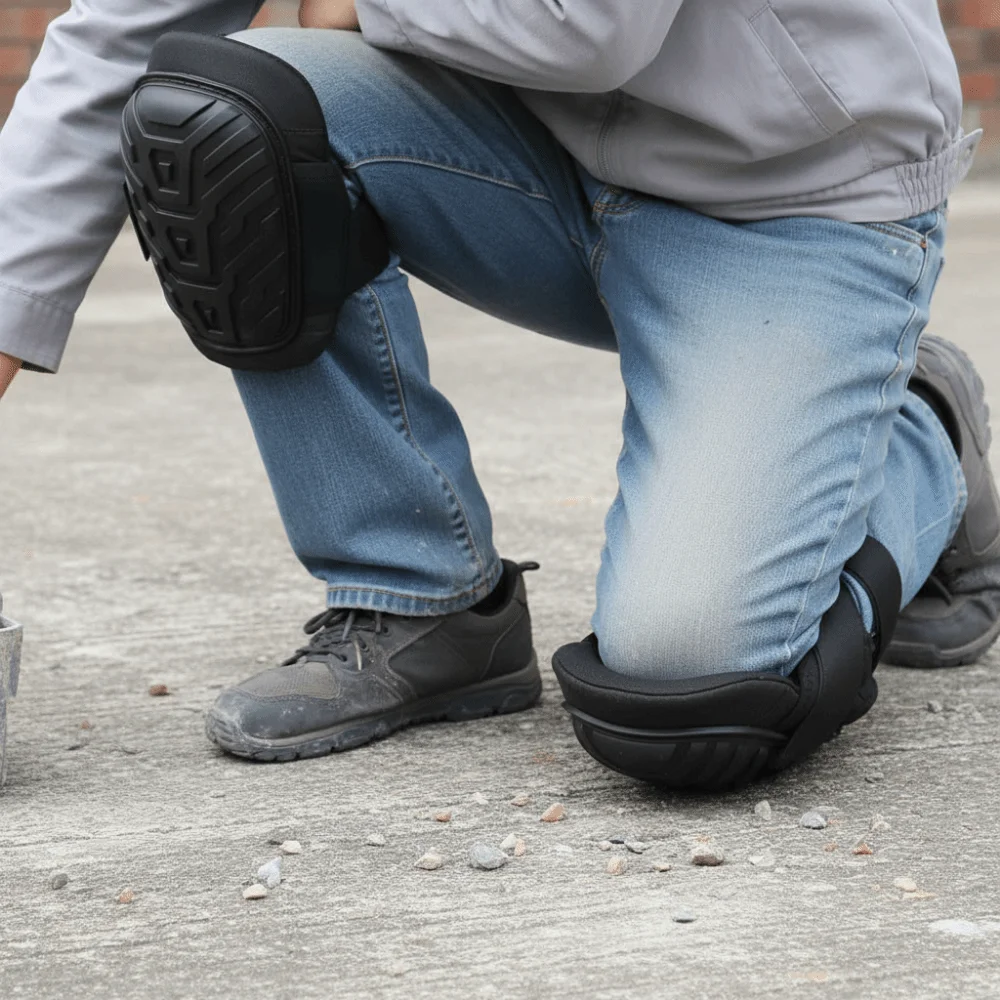 وسادة ركبة رياضية بتصميم حزام مزدوج، أشرطة مريحة قابلة للتعديل، وسادة حماية للركبة مقاومة للماء وشديدة التحمل