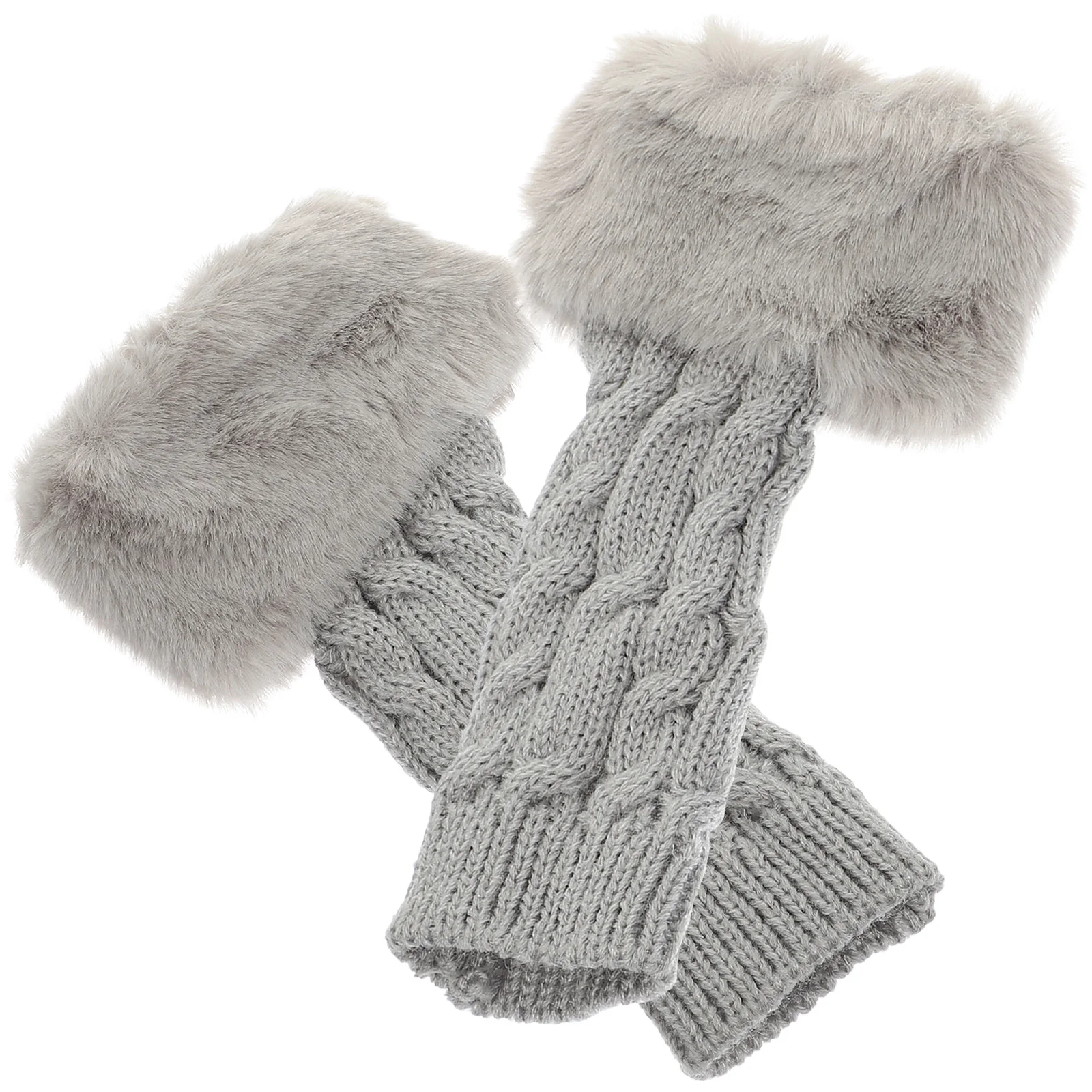 

Winter Arm Warmers Knit Fingerless Gloves 100% Acrylic Half Finger Sleeves Warm Covers Breathable Moisture Absorption