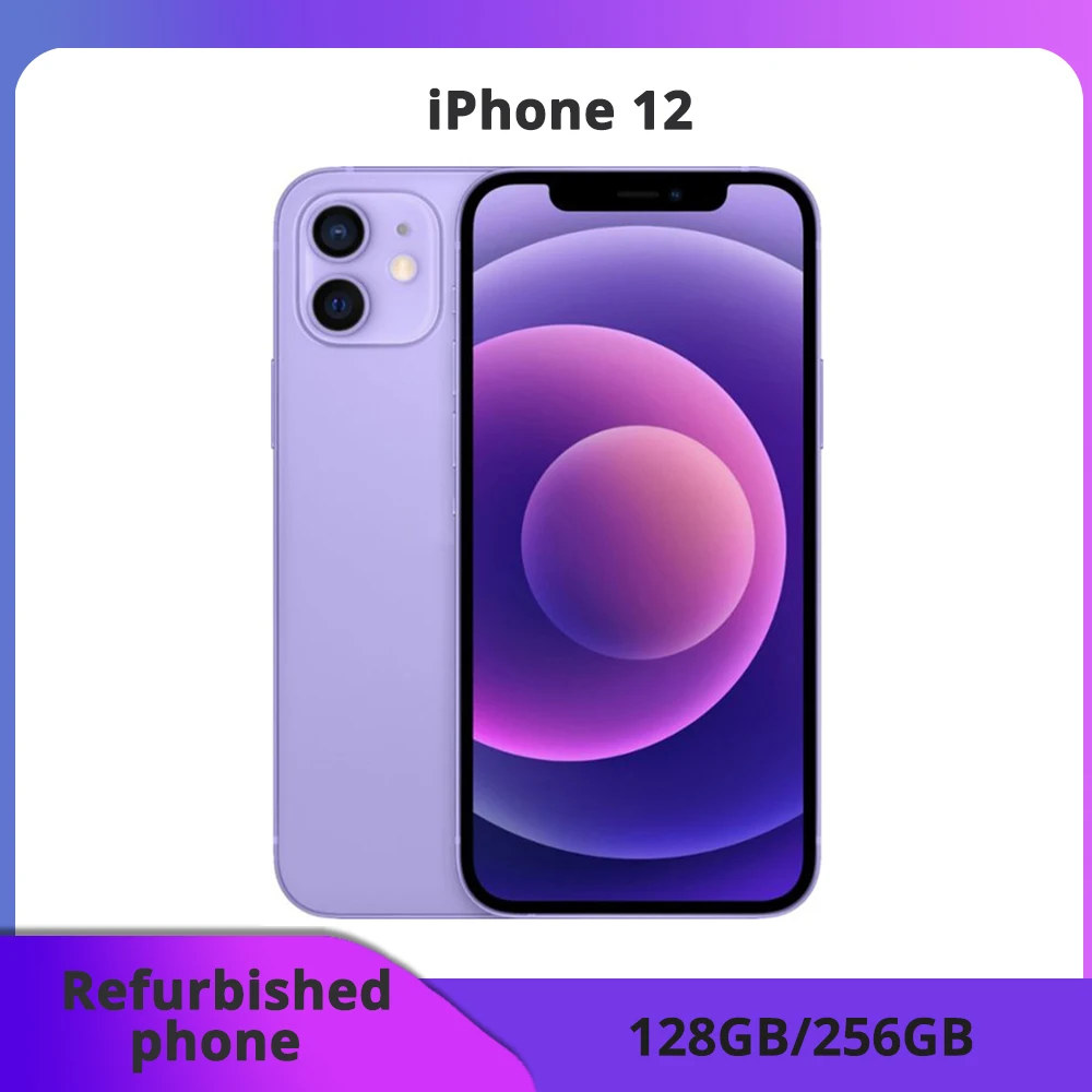 Teléfono reacondicionado Apple iPhone 12 GB/256GB ROM Smartphone Face ID 6.1 4G RAM Pantalla LED Chip Bionic Dual en excelente estado