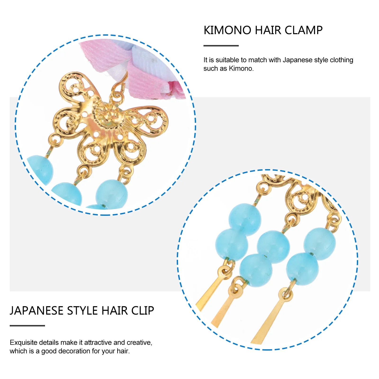 

1Pair Japanese Style Hair Clip Tassel Hair Ornament High Quality Material Exquisite Details Attractive Creative Good for Kimono