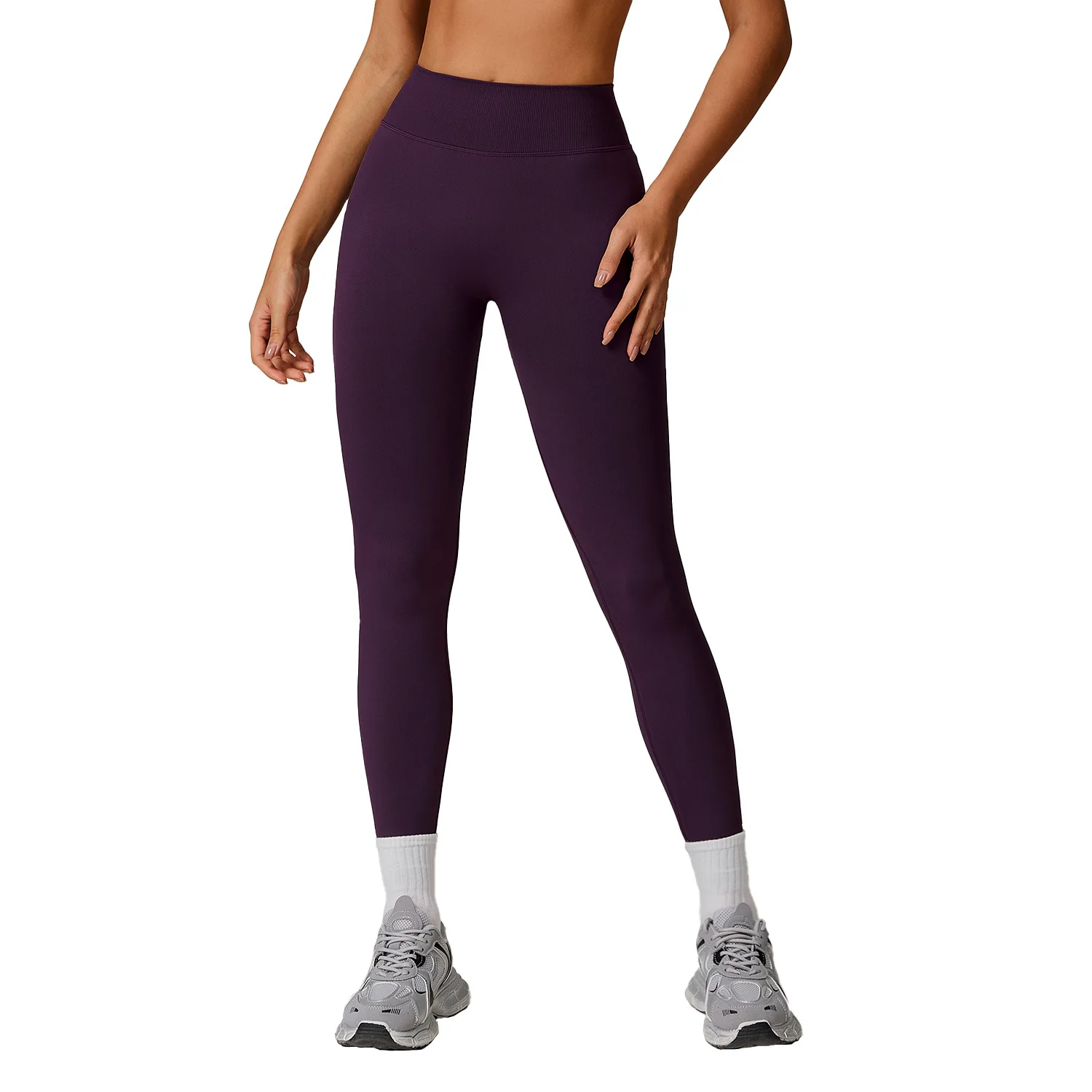

Maxdutti High Waisted And Hip Lifting Fitness Pants For Women's Running Tight Fitting And Seamless Yoga Pants Elastic Slimming