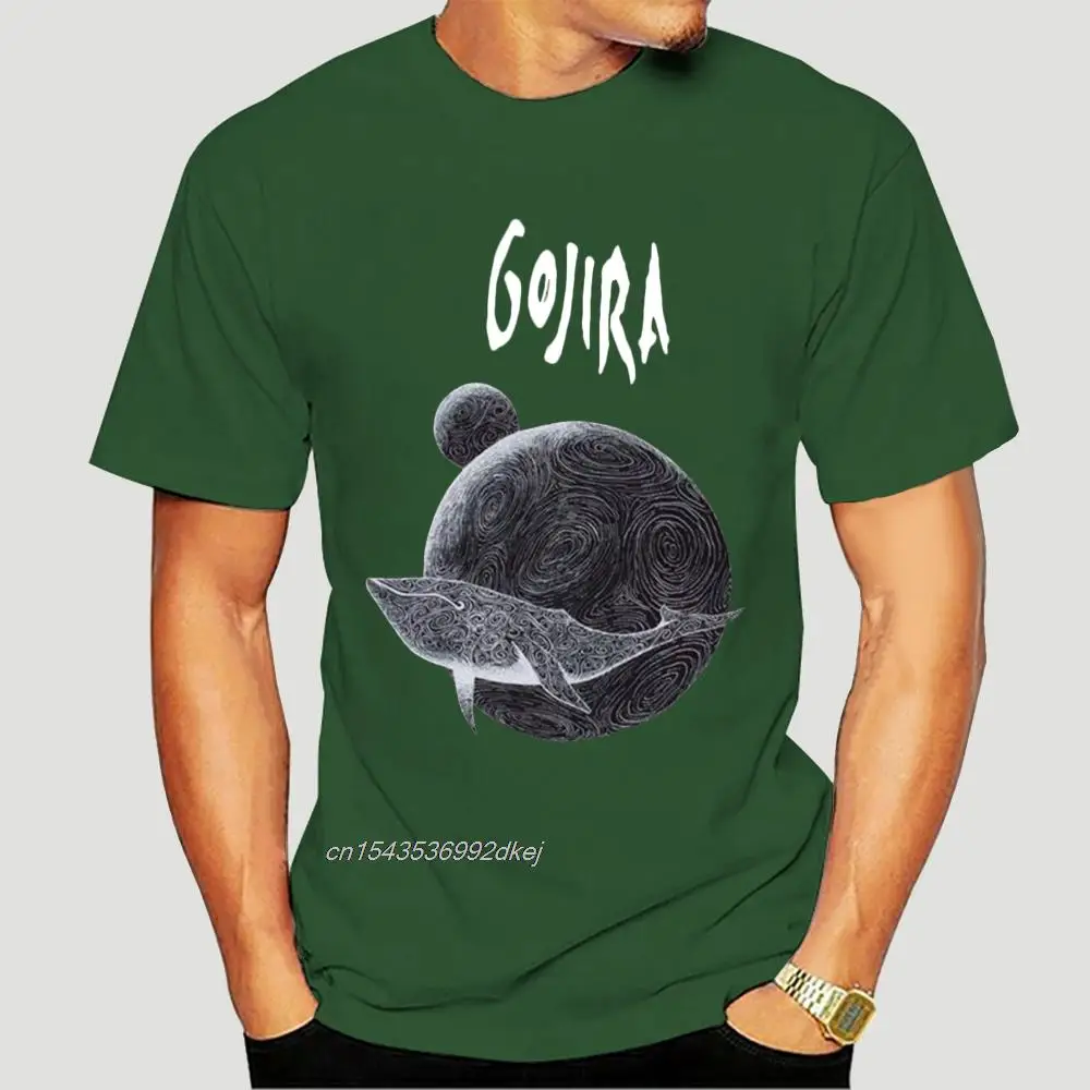 Top Tee 100% Cotton Humor Men Crewneck Tee Shirts Gojira Flying Whale T-shirt - Large 1218A